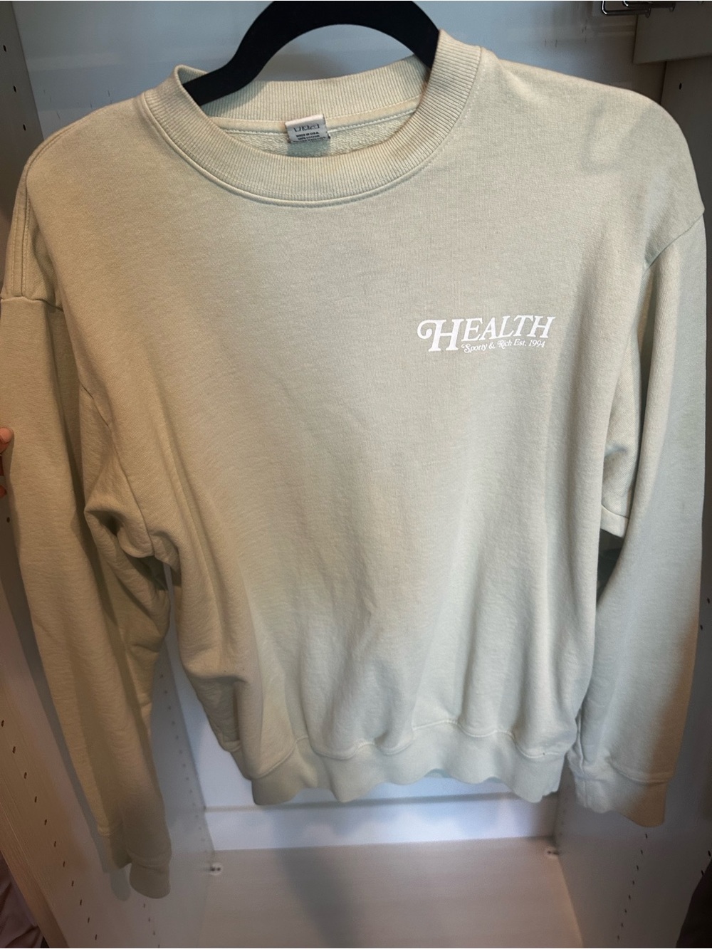 Sporty & Rich Crewneck Sweatshirt in Sage Green